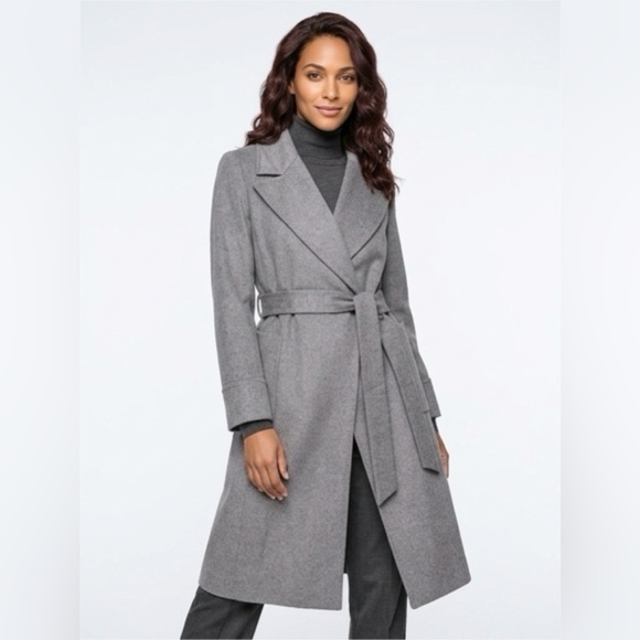 Ralph Lauren Gray Belted Wrap Coat